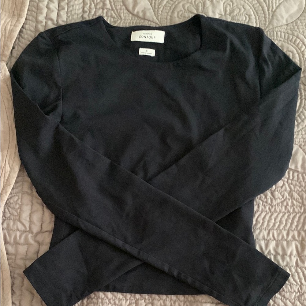 Babaton Black Fitted Long Sleeve T-Shirt